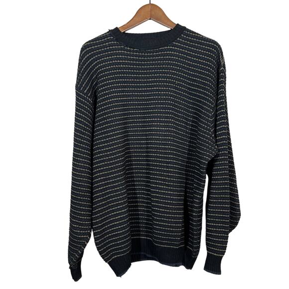 Vintage Perry Ellis Crewneck Dad Sweater Long Sleeve BLue Oversize - L - Picture 3 of 4